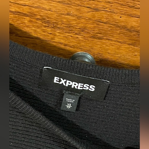 Express Black Ribbed Boatneck Dolman sleeve Sweater - Picture 2 of 4